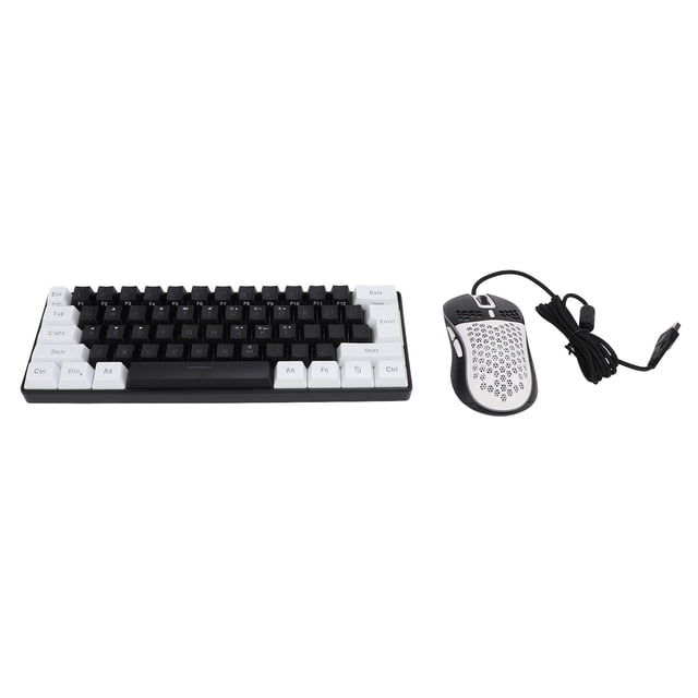 Multi Color RGB Illuminated Keyboard, 61 Key RGB Modes Keyboard with Mouse, LED Backlit Wired Gaming Keyboard for Tablet Laptop