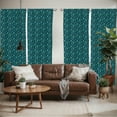 thumbnail image 2 of Ambesonne Tropical Window Curtains, Exotic Ginkgo Leaves Motif, Each 28" W x 95" L, Turquoise Dark Teal, 2 of 5