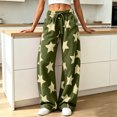 thumbnail image 6 of Levmjia Women's Star Print Wide Leg Pants High Waisted Casual Loose Fit Pants with Pockets Drawstring Elastic Waist Sweatpants for Women, 6 of 9