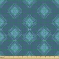 thumbnail image 2 of Ambesonne Ethnic Fabric by the Yard Upholstery, Bohemian Zigzags Rhombuses, 2 Yards, Dark Sky Blue Sea Blue, 2 of 5