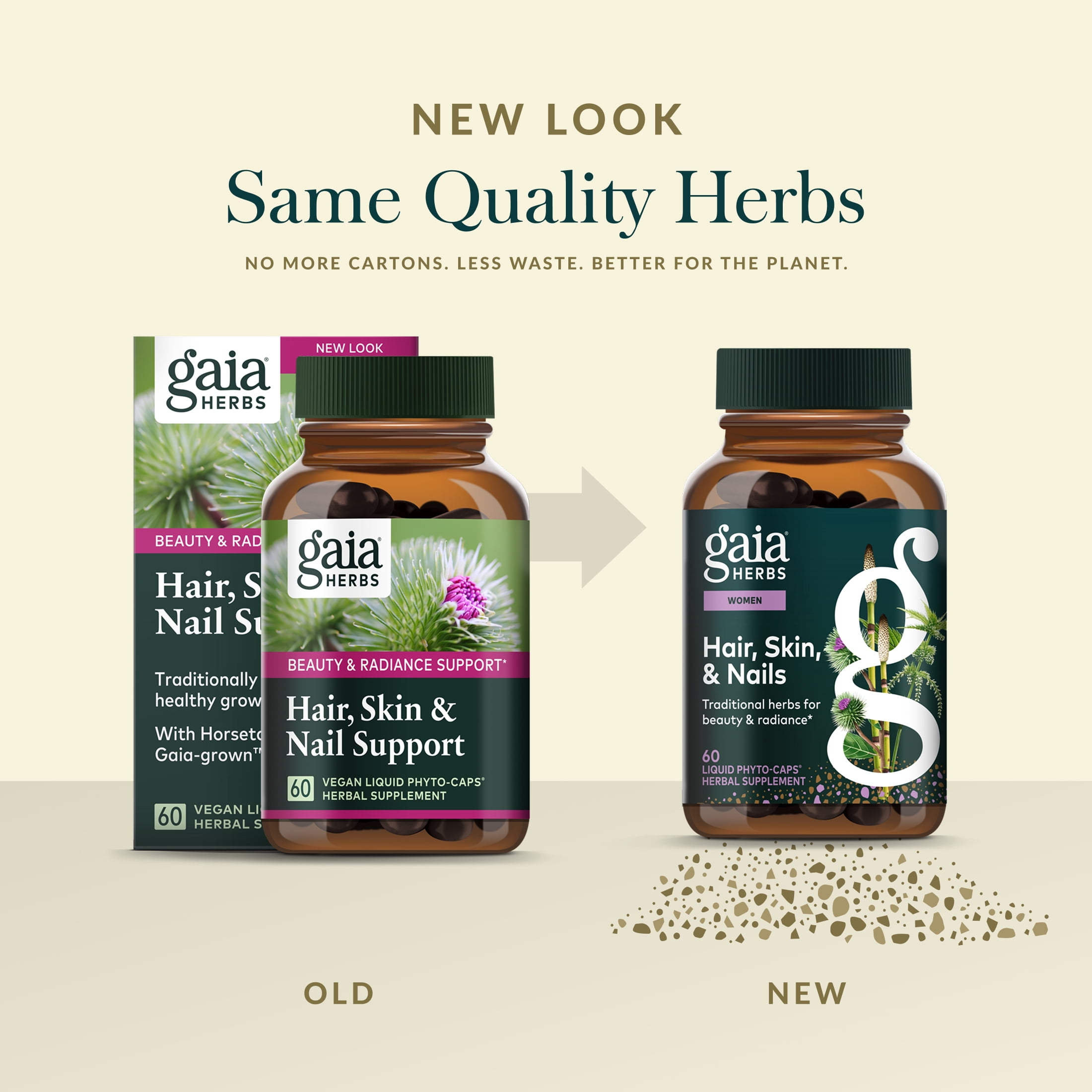 Gaia Herbs Hair, Skin & Nails - Supplement to Support Healthy Skin, Hair & Nail Health* - Astaxanthin, Horsetail, Gotu Kola & Burdock - 60 Vegan Liquid Phyto-Capsules (30 Servings)