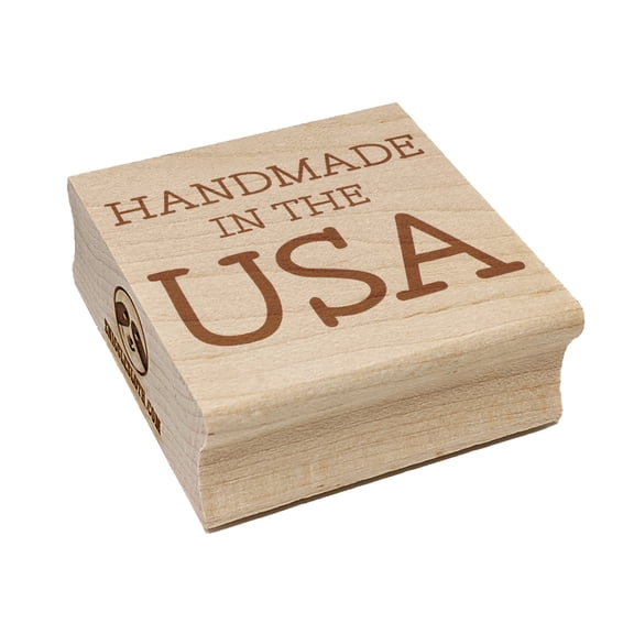 Handmade in the USA America Square Rubber Stamp Stamping Scrapbooking Crafting - Medium 1.75in