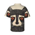 thumbnail image 3 of Goofa Retro Raccoon Graphic Print Hawaiian Shirt for Men, Unisex Summer Beach Casual Short Sleeve Button Down Shirts,Aloha Tropical Floral print shirt-Large, 3 of 9