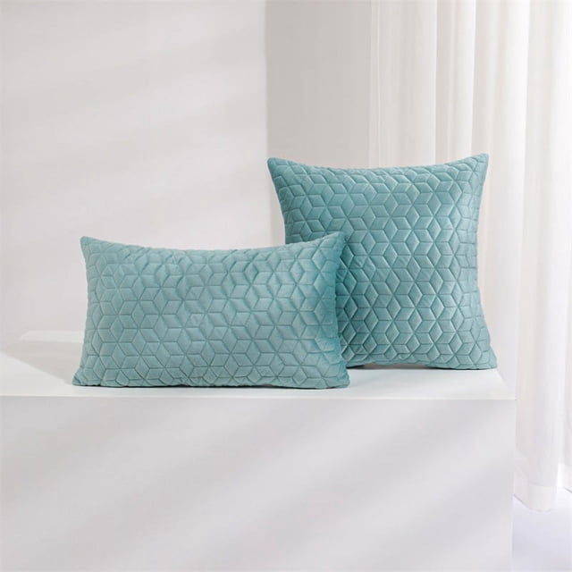 Yisang Hexagonal Pattern Embossed Pillow Cover Bed Pillow Bedside Living Room Sofa Cushion Back