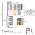 thumbnail image 3 of Walsunny Pantry Cabinet with Microwave Shelf Doors Drawer for Kitchen Storage 68" Tall Kitchen Food Cabinet Pantry Organizer Shelves Coffee Bar Cabinet with Hutch White, 3 of 9