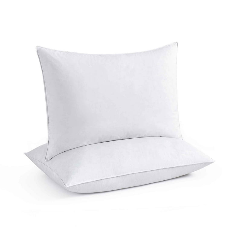 Peace Nest 2 Pack Feather Down Throw Pillow Insert, White, 12 x 20