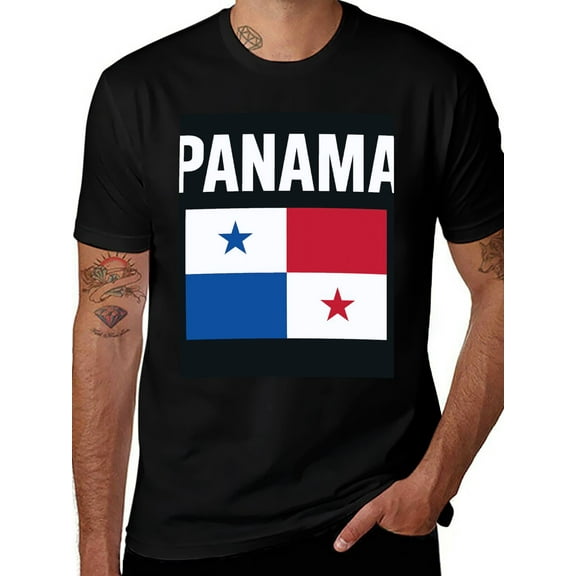 T-shirt Panama Flag Soft Cotton Adult Heat-Transfer Graphic T-Shirt - 180g Breathable Fabric, Unisex Summer Casual Wear with Durable Heat-Printed Design
