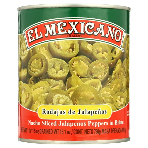 El Mexicano Sliced Jalapeños 28 oz (Pack of 12)