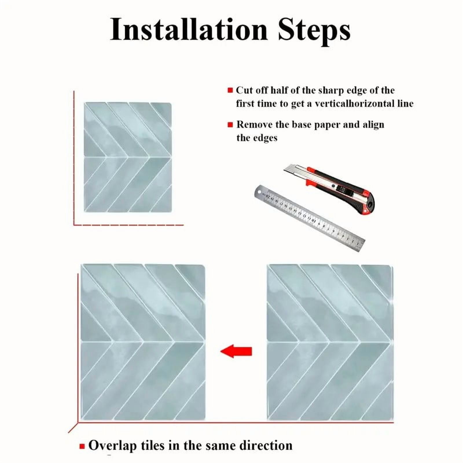Peel and Stick Backsplash - 20 Sheets of 11.4" x 9" - 3D Adhesive Peel and Stick Tile Backsplash for Kitchen, Bathroom, Wall Tile