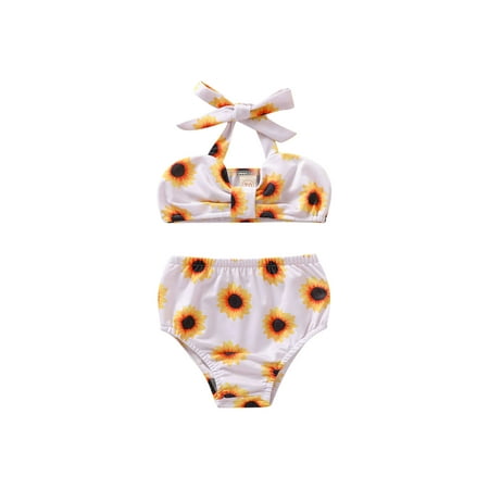 

Nokpsedcb 2Pcs Newborn Baby Girls Swimsuit Sling Beachwear Bikini Suits