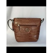 GIANI BERNINI Women's Brown Snake Print Faux Leather Adjustable Strap Crossbody Handbag Purse