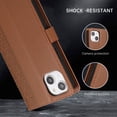 thumbnail image 4 of Allytechgroup Wallet Case Compatible with Apple iPhone 13 for Women Men, Flip Stand Cards Slots Bumper Anti-Scratch All-Round Protection Slim Fit Shell Cover Phone Case for iPhone 13, Brown, 4 of 9