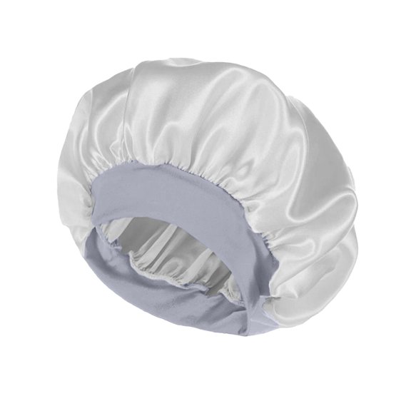 HUANLEDASH Widened Elastic Band Brimless Shower Hat Foldable Thin Unisex Satin Solid Color Sleeping Hat Hair Care