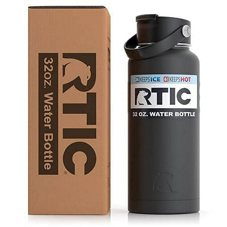 RTIC 32 oz Vacuum Insulated Water Bottle, Metal Stainless Steel Double Wall  Insulation, BPA Free Reusable, Leak-Proof Thermos Flask for Hot and Cold  Drinks, Travel, Sports, Camping, Charcoal 