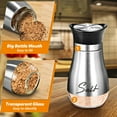 thumbnail image 3 of Badiano Salt and Pepper Shakers Set,2 Pack Metal Spice Dispenser,4 oz,Silver, 3 of 7