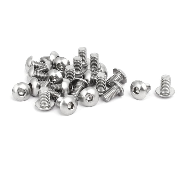 Tornillos de cabeza hexagonal con botón de acero inoxidable 304 M5x8mm 25 piezas