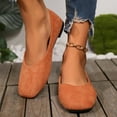 thumbnail image 6 of Miluxas Classic Solid Square Toe Ballet Flats for Women Comfort Casual Flats Lightweight Slip on Loafers Suede Dress Shoes Orange 5.5(36), 6 of 9