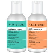 Olivia Care Hand & Body Lotion Combo - Infused with Orange blossom & Eucalyptus Mint Fragrance - Made with Aloe Extract - All Natural - Moisturizing, Hydrating & Rejuvenating - Portable - 2 X 2 FL OZ