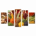 thumbnail image 1 of Juego de Cuadros Decorativos, Especias del Mundo, Estilo Exótico y Colorido, 5 Piezas, Ideal para Cocina y Restaurante, 150x80cm, 1 of 5
