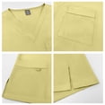 thumbnail image 5 of VV AVEORS 2 Pcs Scrubs Sets For Women Stretch Wide Leg Pants & V-Neck Short Sleeve Tops Cargo Pants Medical Scrub Sets Yellow M, 5 of 5