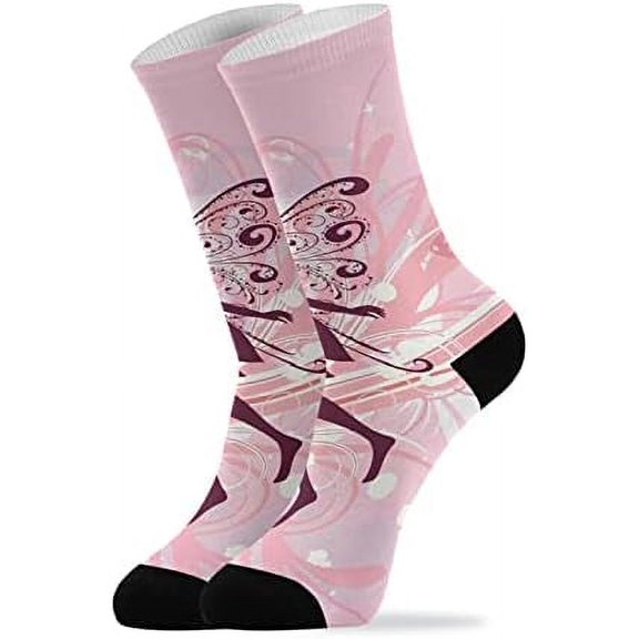 Coolnut Flower Fairy Socks Winter Warm Socks Fashion Print Socks Novelty Casual Socks for Men Women( 1 Pack)