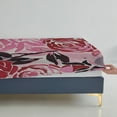 thumbnail image 5 of Flower Fitted Sheet Set with Pillowcase 3D Rose Printed Bedding Set Home Bedroom Decor,Queen (60"x80"), 5 of 5