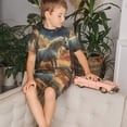 thumbnail image 4 of Fotbe Starry Sky White Horse Pijama Estampada de 2 Piezas para Niños – Ropa de Dormir de Manga Corta Cómoda para Niños y Niñas, Camiseta y Shorts de Algodón-XX-Large, 4 of 6