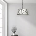 thumbnail image 2 of Dainolite 1 Light Incandescent Pendant, Matte Black with Black and White Shade   (PKR-S-MB-BW), 2 of 2