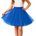 thumbnail image 2 of ZHOGXU Big Kids Girls Skirt Elastic Waist Solid Color Comfortable Stylish Mesh Tutu Skirts For Carnival Party And Daily Wear Blue One Size, 2 of 4