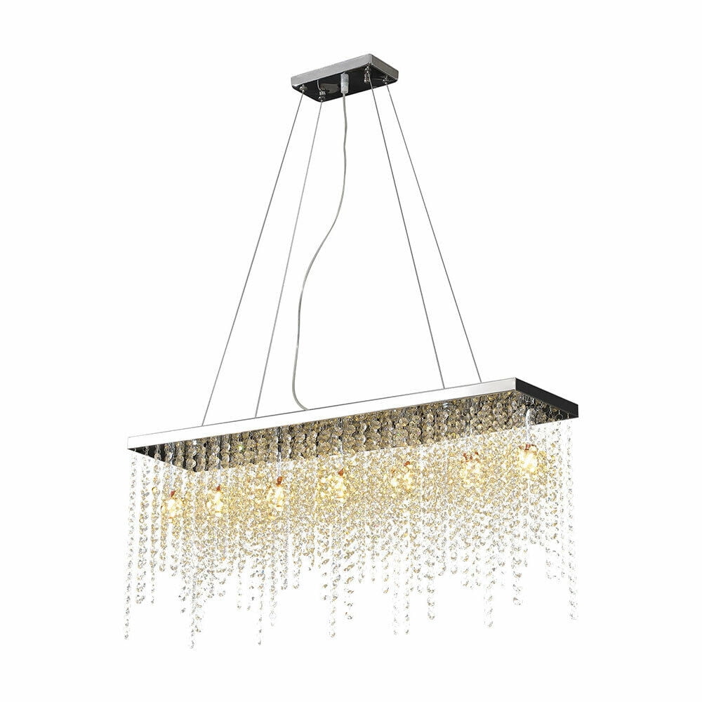 40W Crystal Drop Modern Chandelier Pendant Ceiling Lamp Fixture 9 Lights 