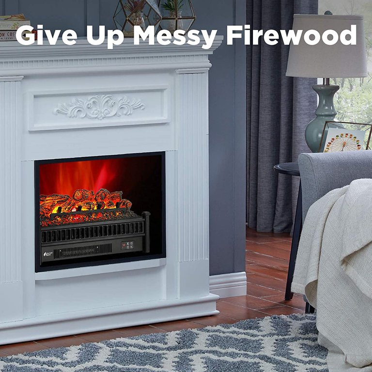 Turbro EF23-PB Electric Fireplace Logs, 23 Remote Control, Insert Log,  Thermostat, Timer, 1400W - Walmart.com
