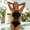 Black, variant on EGNMCR Womens Swimsuits Women's Solid Color Fashion Casual Broadband Sling Hollow Out One-Piece Bikini Set