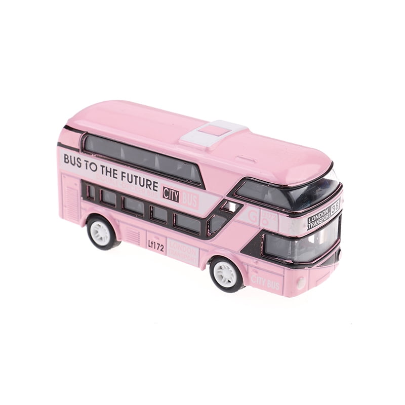 Metal Tour London City Bus Double-Decker Sound Light Pull Back Car Kid Toy Gift 