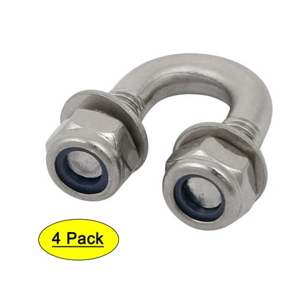 

Unique Bargains 4pcs M6 Thread 304 Stainless Steel Round Bend U Bolt for 8mm Pipe Outer Dia