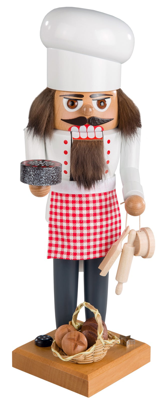 KWO Baker Man with Bread German Wood Christmas Nutcracker Made in Germany