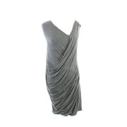 Dknyc Platinum Heather Sleeveless Draped Knit Dress Xs