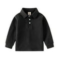 thumbnail image 2 of Esaierr Kids Toddler Boys Shirt T Shirt Baby Autumn Top 1-6Y New Boys'Stripe Lapel Undershirt Thickened Long Sleeve Pullover Shirt, 2 of 5