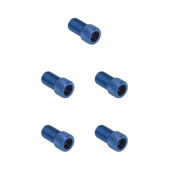 Adaptador de válvula Greeniant 5 piezas Instalación práctica Operación de estilo tonto Presta Cap Tube Pump Tool Presta Azul 5piezas