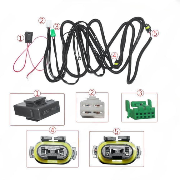 Car light cable set suitable for Ford fog light 9005 driving light/work light 12V switch xenon light cable set