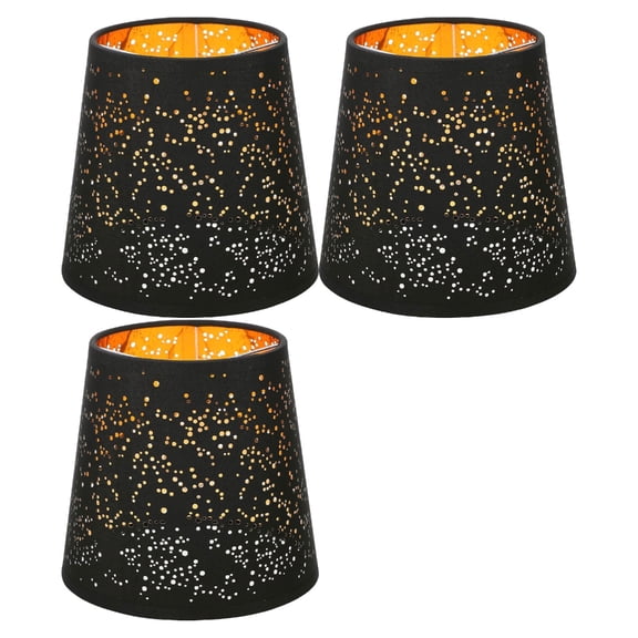 Pack of 3 Elegant Bells Clip on Lamp Shades Lamp Shell Lighting Cover Fabric Texture for Chandeliers and Wall Sconces