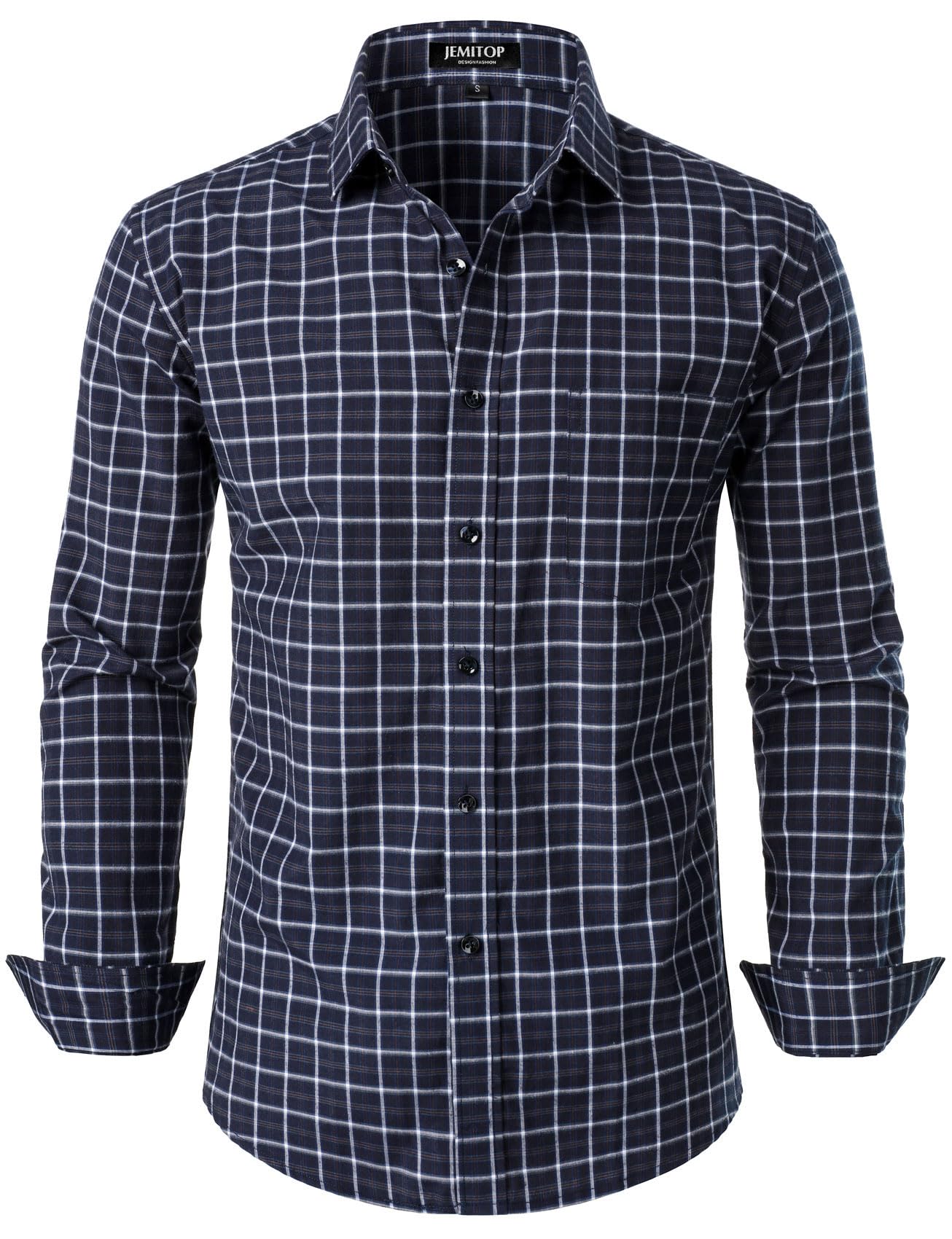 JEMITOP Camicia Uomo In Cotone – Colletto Coreano, Maniche Lunghe Arrotolabili, Coulisse A Contrasto Con Perline Vintage, Vestibilità Regolare, Retrò Casual