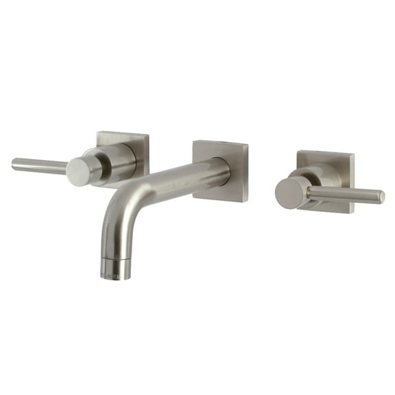 Kingston Brass KS6128DL Concord Double-Handle Wall Mount Bathroom Faucet, Brushed Nickel