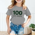 thumbnail image 2 of BOOMNY Toddler Girls Tshirts Short Sleeve T Shirts for Girls 100 Days Of School Letter Graphic Breathable Loose Fit Cozy Childrens Athletic Tees, 2 of 4