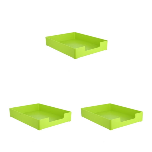 FRCOLOR HOMEMAXS 3pcs Desk Organizer Mail Holder Green Stackable Letter Tray Plastic Paper Tray Office Supplies Desktop Storage Box for Desk