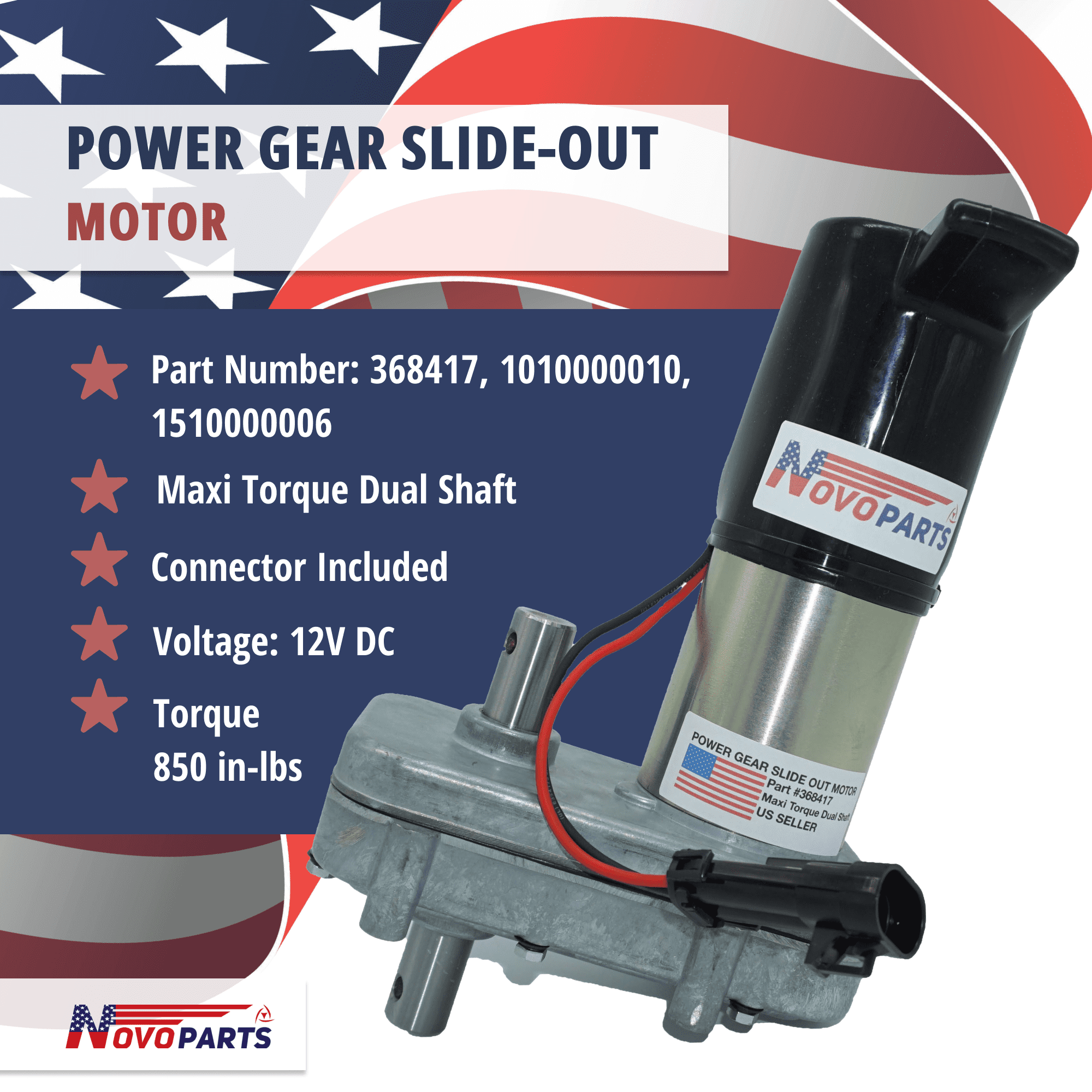 368417 RV Slide Out Motor Replacement for Power Gear Slide Out Motor 12V 1010000010 1510000006