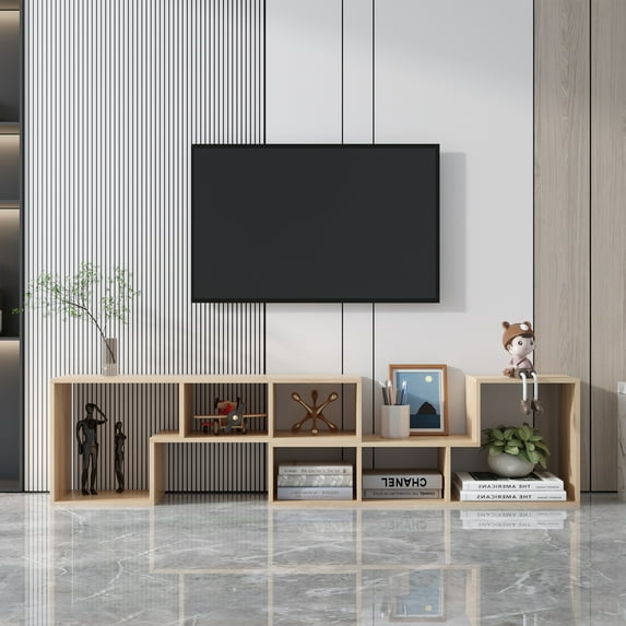 Clearance! Double L-Shaped Oak Stand,Display Shelf ,Bookcase for Home Furniture,Rustic oak