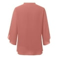 thumbnail image 2 of CHUOU Womens Tops Dressy Casual Ruffle 3/4 Sleeve V Neck Double Chiffon Blouses, 2 of 5