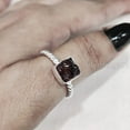 thumbnail image 3 of Natural Garnet Ring, Rough Garnet Gemstone Ring, January Birthstone, Twisted Wire Band, 925 Sterling Silver, Womens Ring, Christmas, Thanksgiving, Handmade, Statement Jewelry, Rough Gemstone Jewelry, 3 of 5
