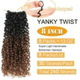thumbnail image 2 of 8 Pack Yanky Twist Crochet Hair for Women Pre-looped,8 Inch Twist Hair Bohemian Passion Twist Crochet Hair Boho Crochet Braids Synthetic (Dark Brown), 2 of 6