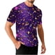 thumbnail image 4 of Ceisia Men's Loose Fit Mardi Gras Print T-shirt Short Sleeve Round Neck Festival Casual Daily Summer Tee Tops Purple XXL Gifts, 4 of 5